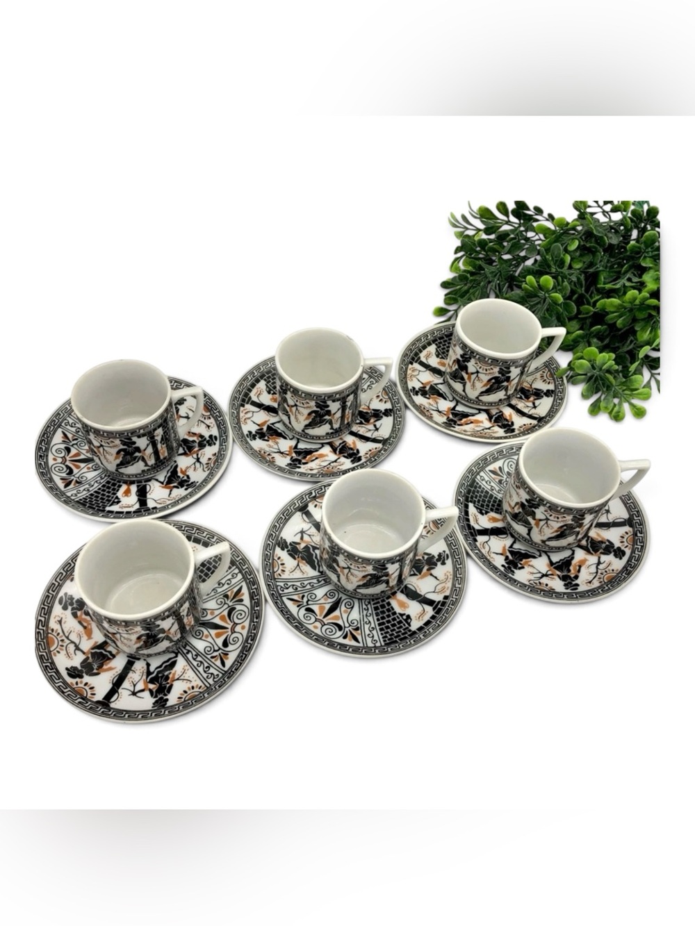 Vtg Greek Demitasse Set Girls Fetching Water British Museum Vassilopoulos Greece